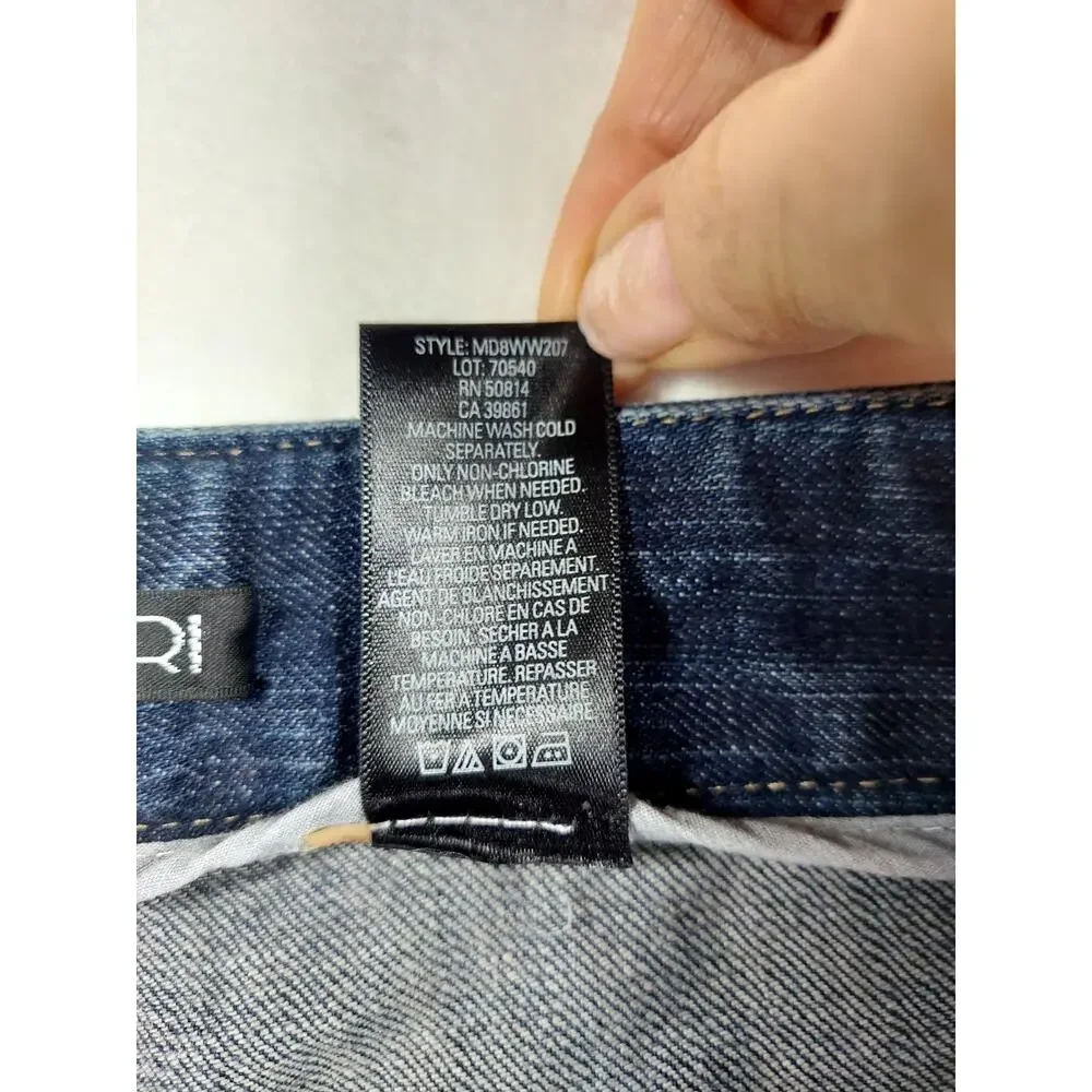 Tahari Women's Dark Wash Wide Leg Denim Trouser Jeans Boho Flare Size 34 Waist